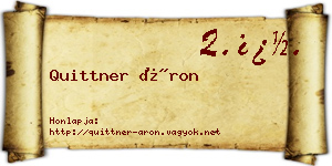 Quittner Áron névjegykártya